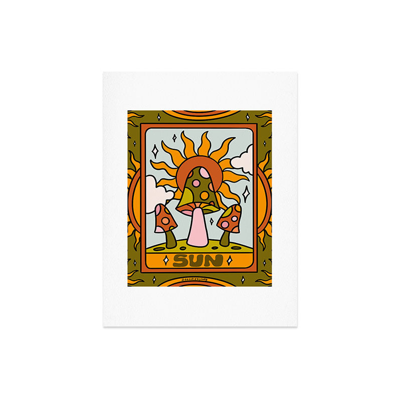 19. Sun Tarot Mushroom Art Print