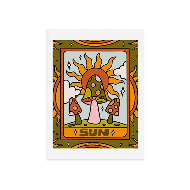 19. Sun Tarot Mushroom Art Print