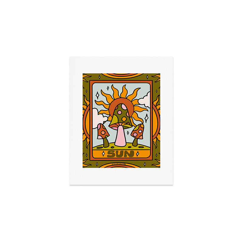 19. Sun Tarot Mushroom Art Print