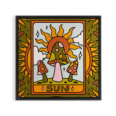 19. Sun Tarot Mushroom Framed Canvas Print