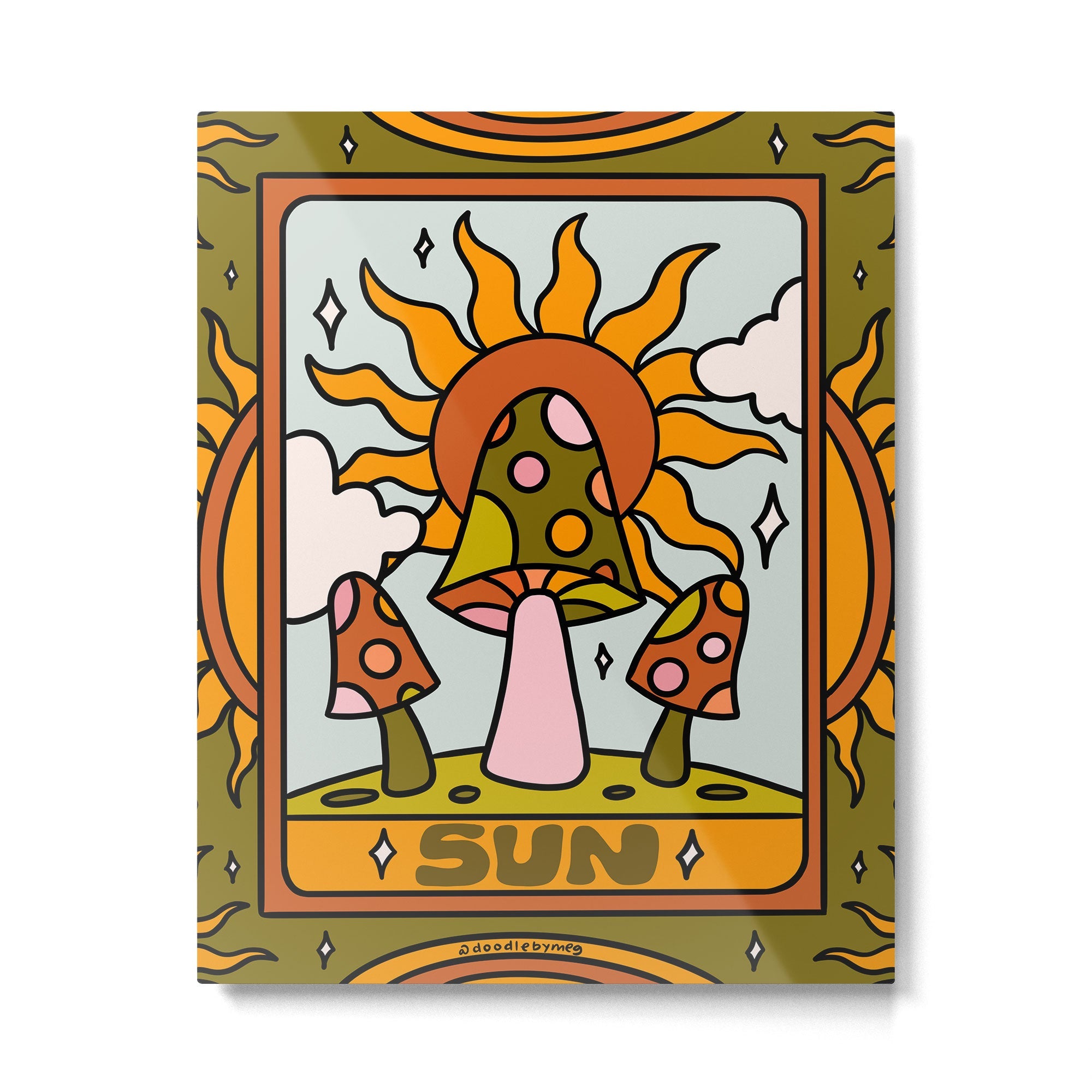 19. Sun Tarot Mushroom Metal Print