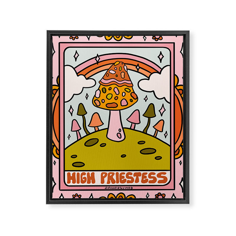 2. High Priestess Mushroom Framed Canvas Print