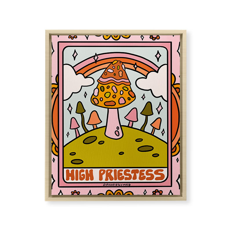 2. High Priestess Mushroom Framed Canvas Print