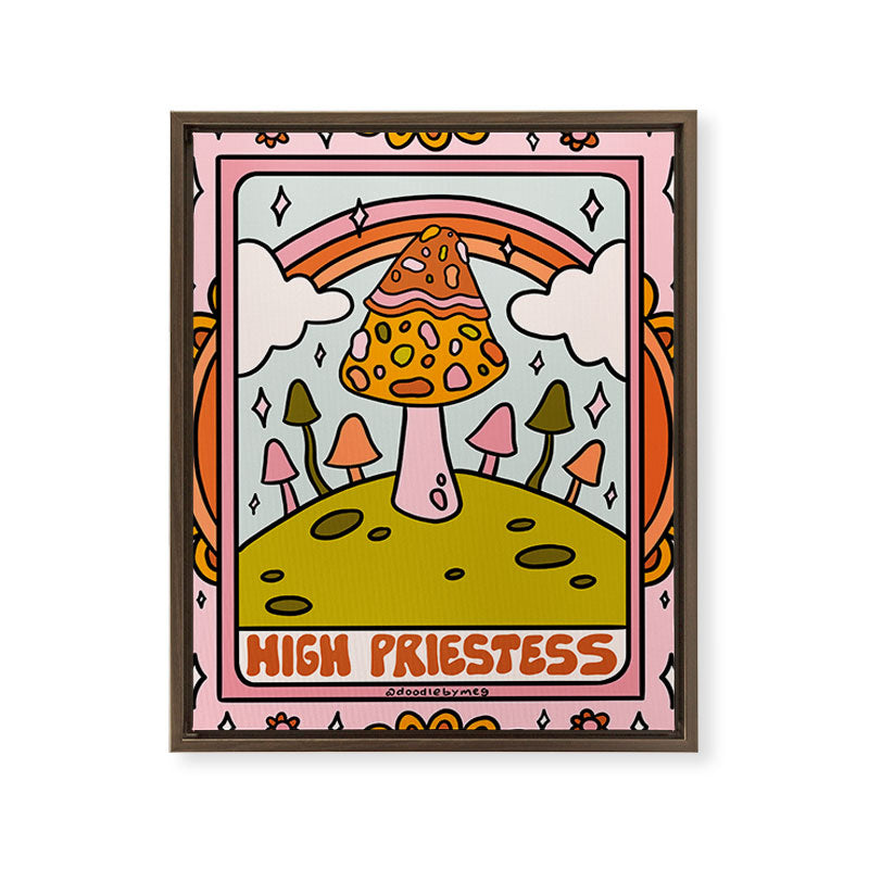 2. High Priestess Mushroom Framed Canvas Print