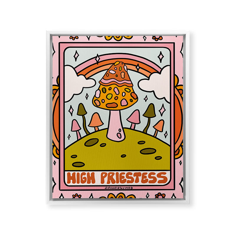2. High Priestess Mushroom Framed Canvas Print