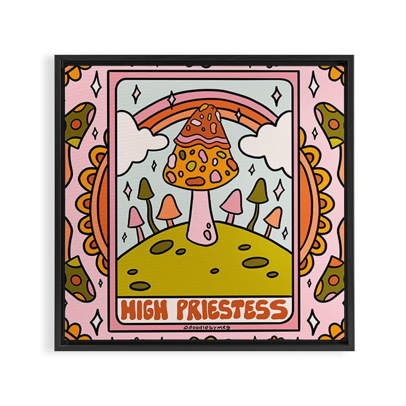 2. High Priestess Mushroom Framed Canvas Print