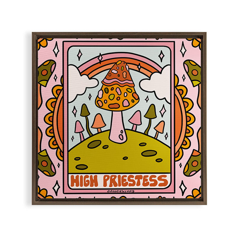 2. High Priestess Mushroom Framed Canvas Print