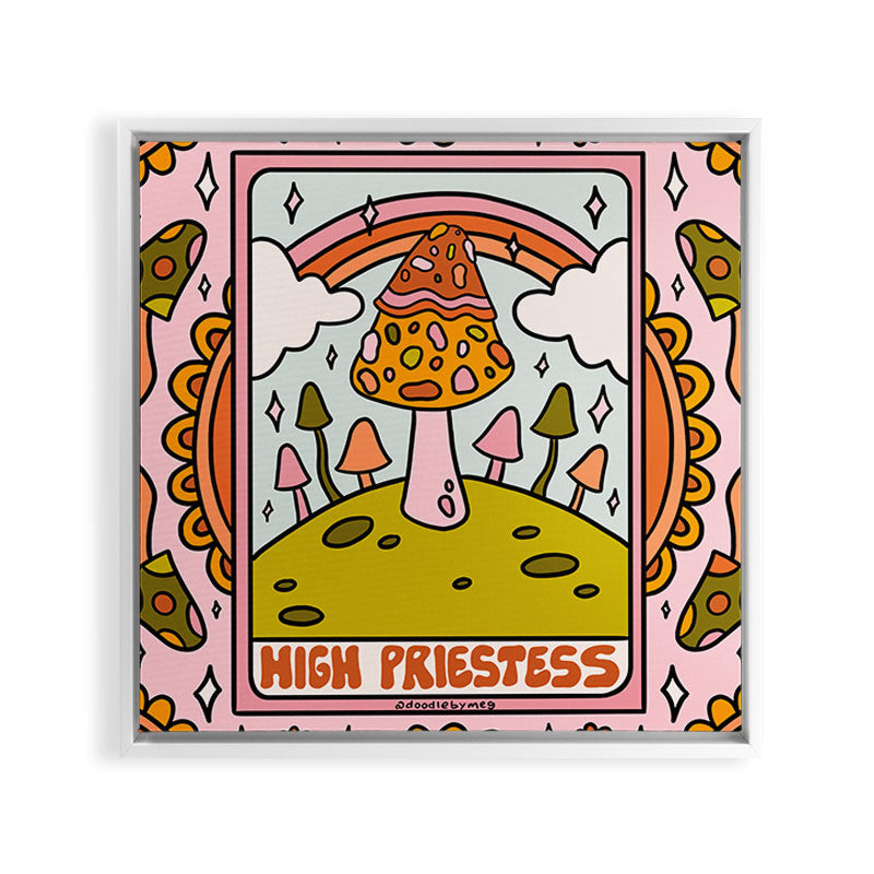2. High Priestess Mushroom Framed Canvas Print