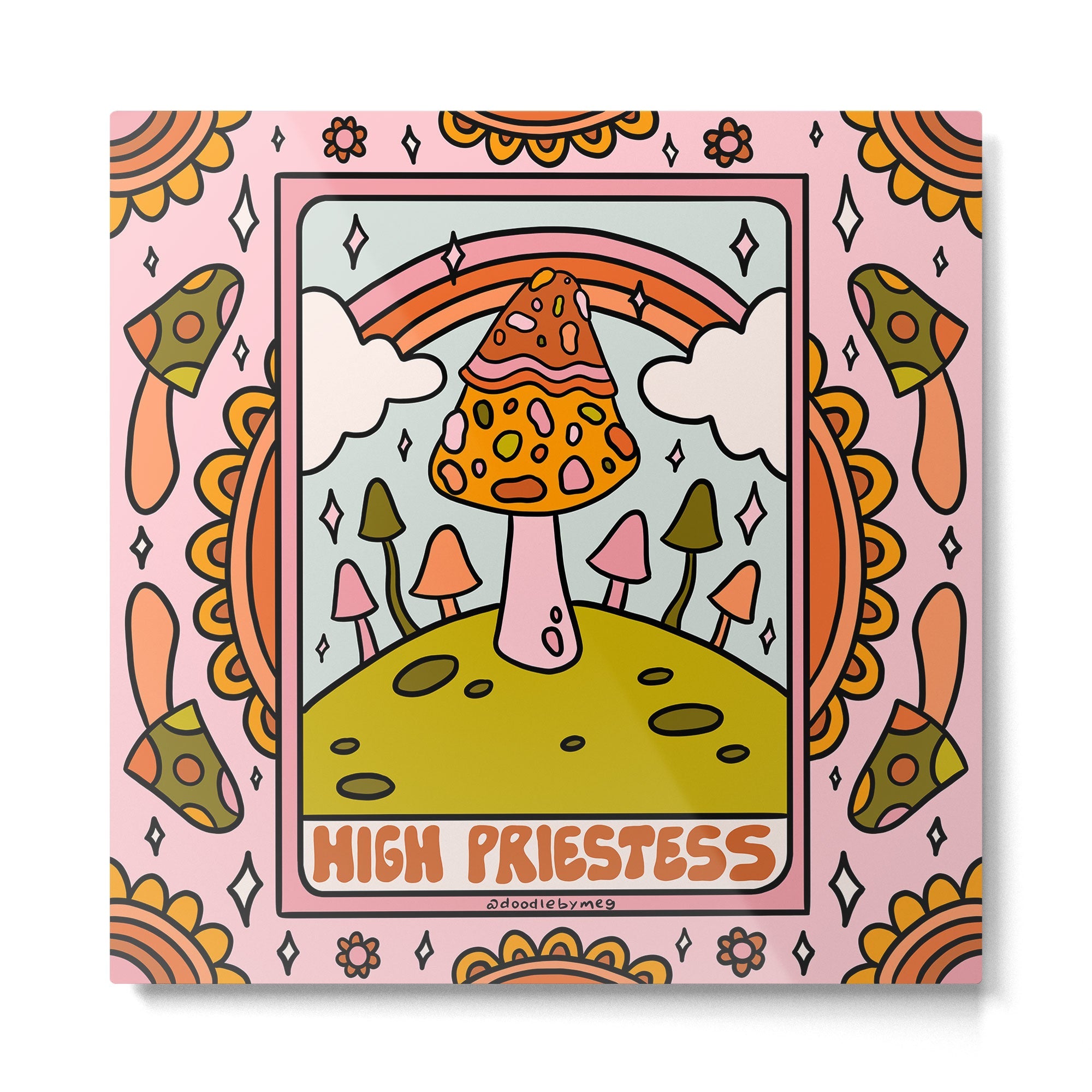 2. High Priestess Mushroom Metal Print