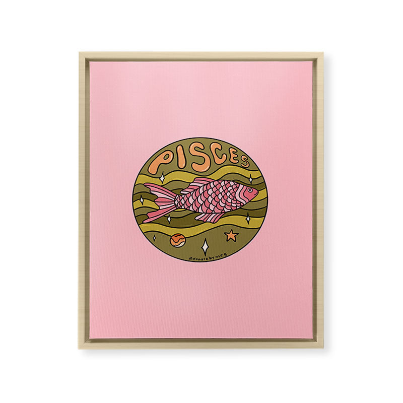 2020 Pisces Framed Canvas Print