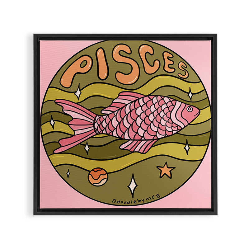 2020 Pisces Framed Canvas Print