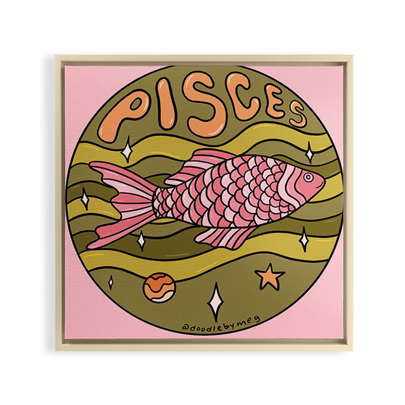 2020 Pisces Framed Canvas Print