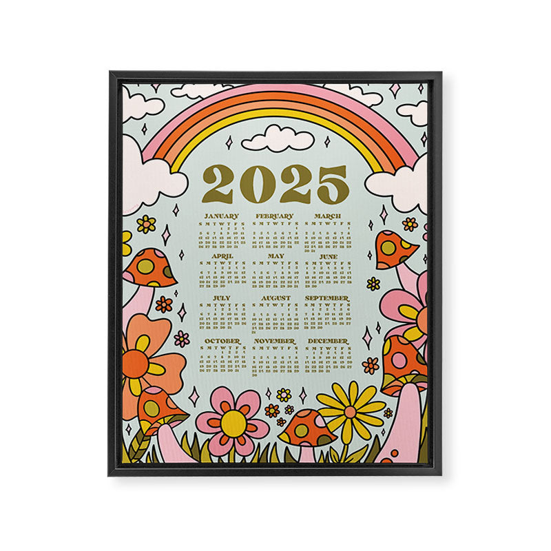 2025 Calendar Framed Canvas Print