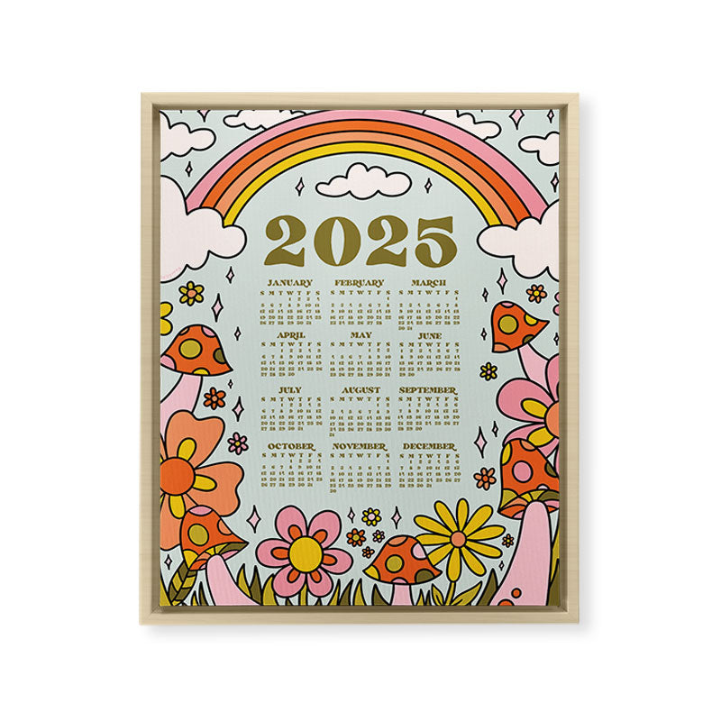 2025 Calendar Framed Canvas Print