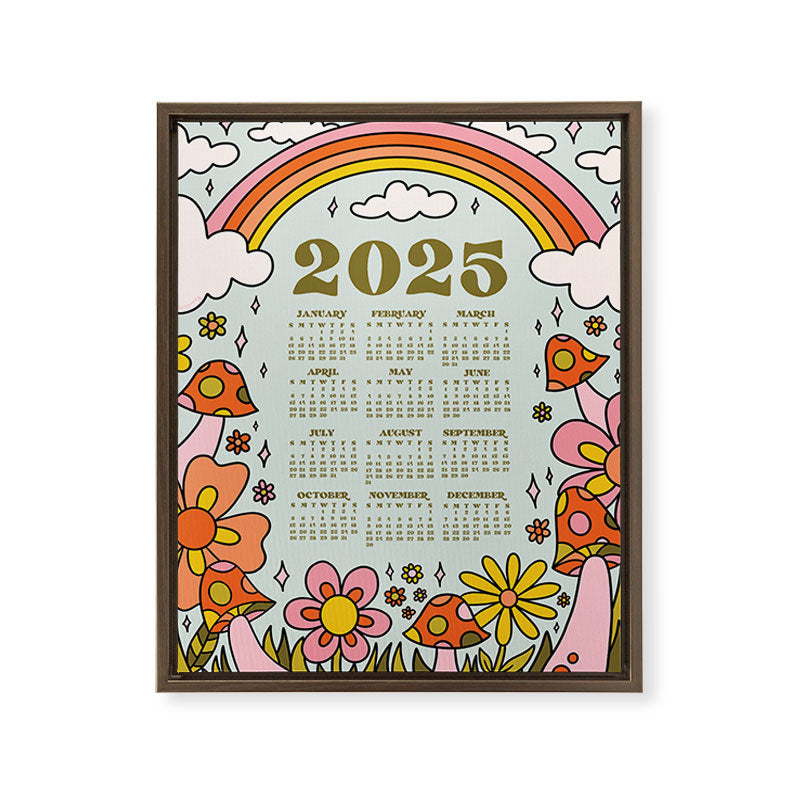 2025 Calendar Framed Canvas Print