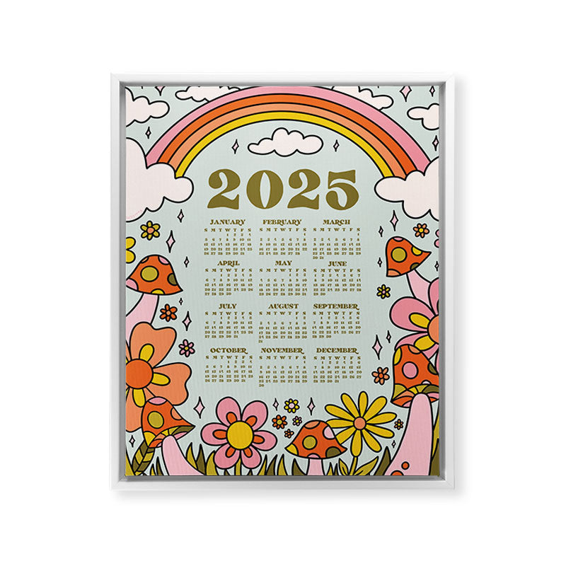 2025 Calendar Framed Canvas Print