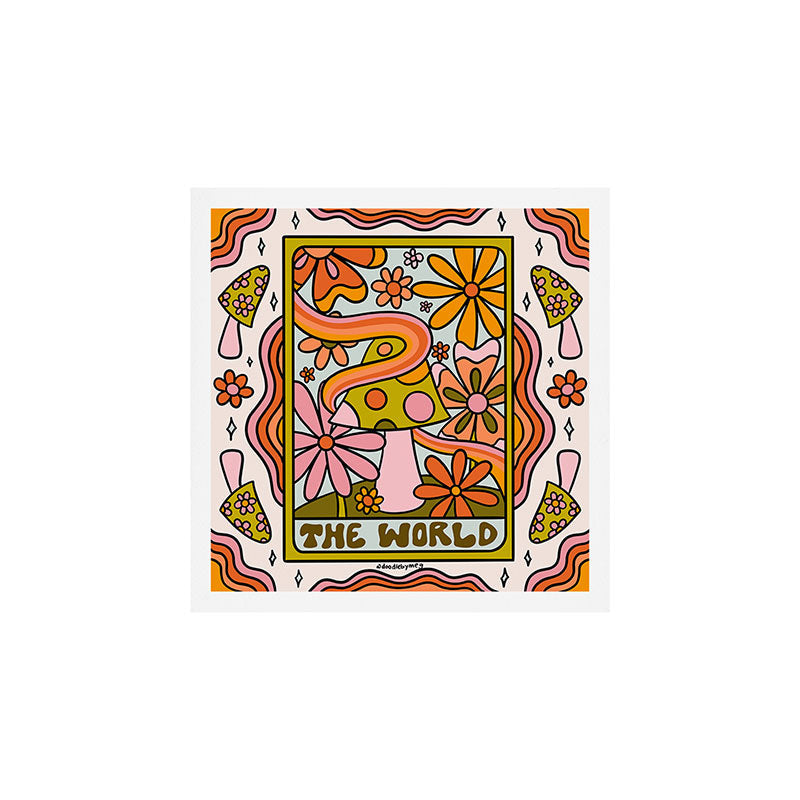 21. World Tarot Mushroom Art Print