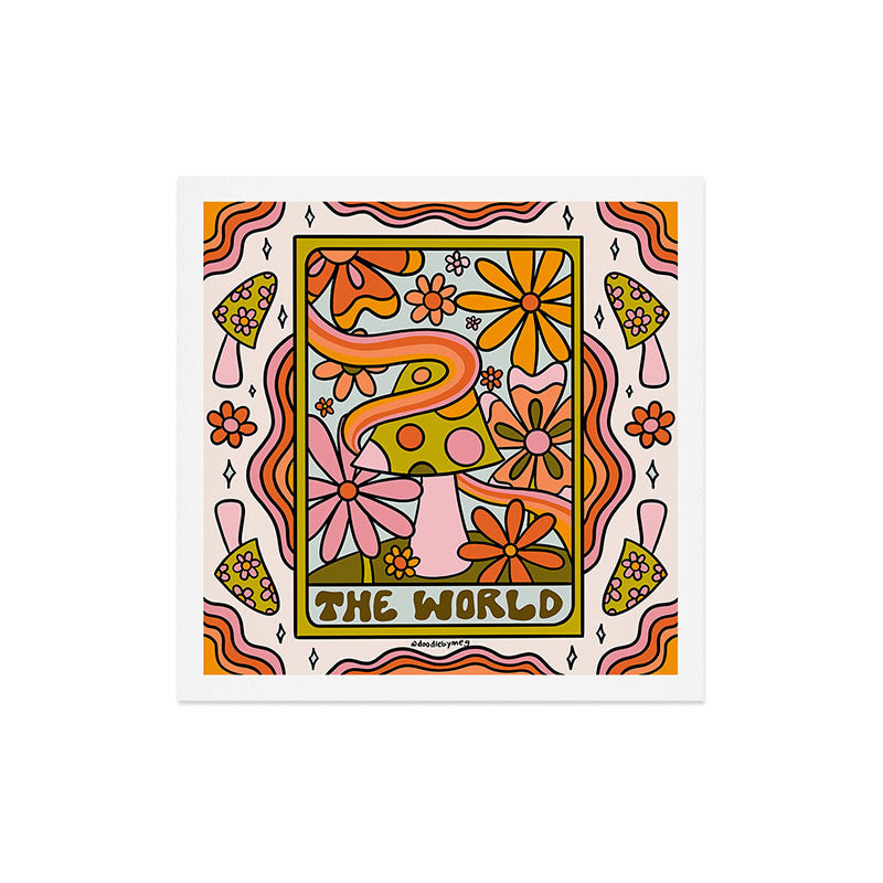 21. World Tarot Mushroom Art Print