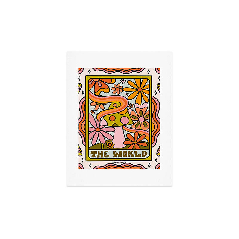 21. World Tarot Mushroom Art Print