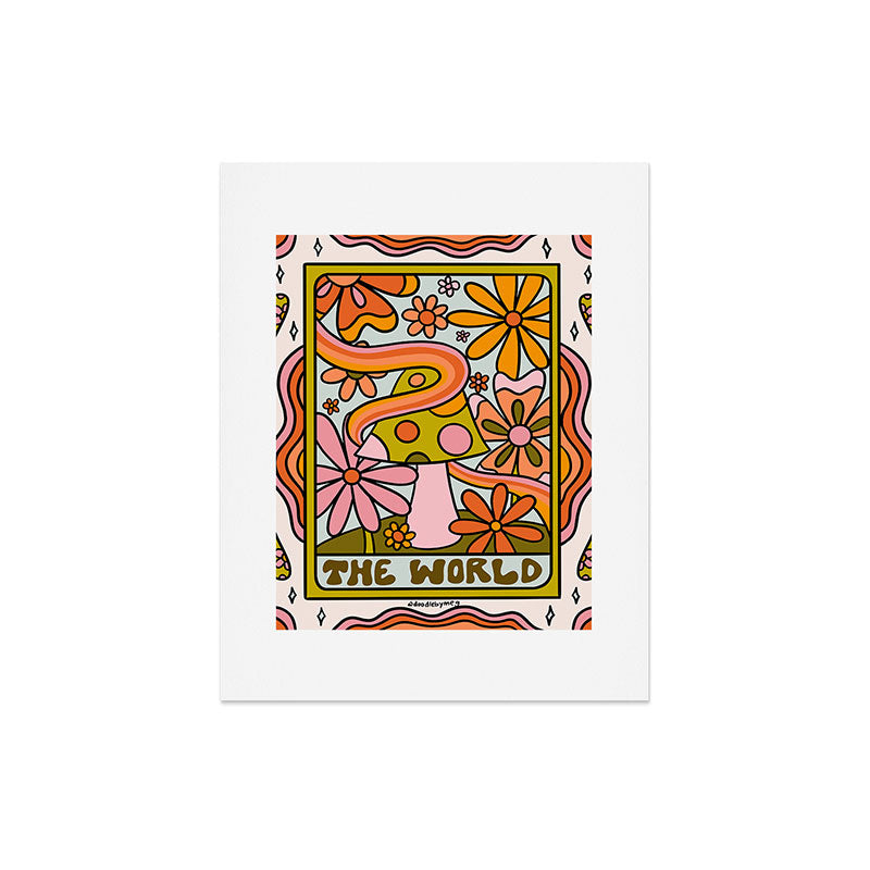 21. World Tarot Mushroom Art Print