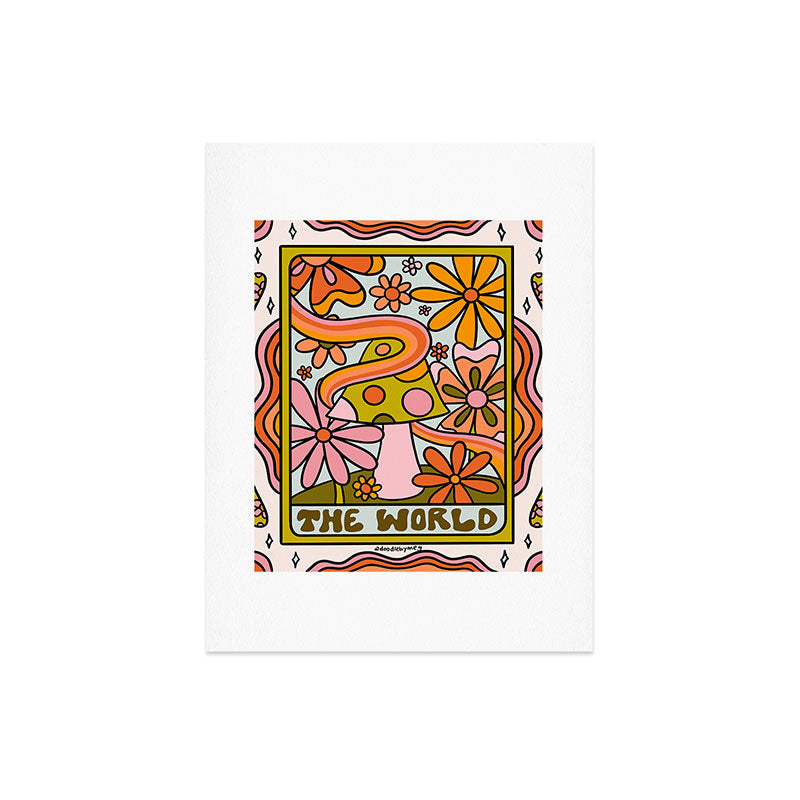 21. World Tarot Mushroom Art Print