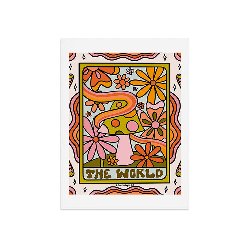 21. World Tarot Mushroom Art Print