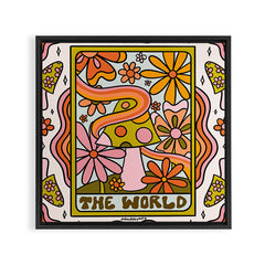 21. World Tarot Mushroom Framed Canvas Print