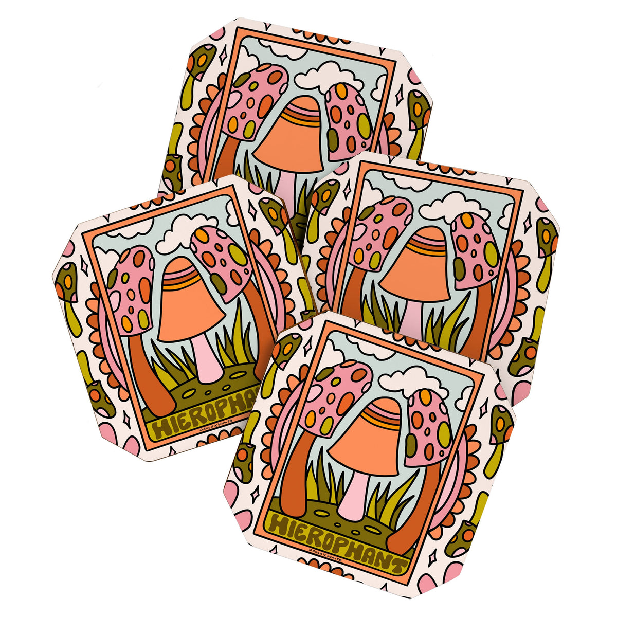 5. The Hierophant Mushroom Coaster