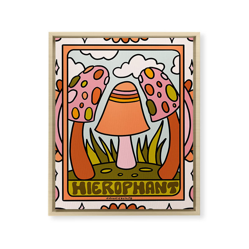 5. The Hierophant Mushroom Framed Canvas Print