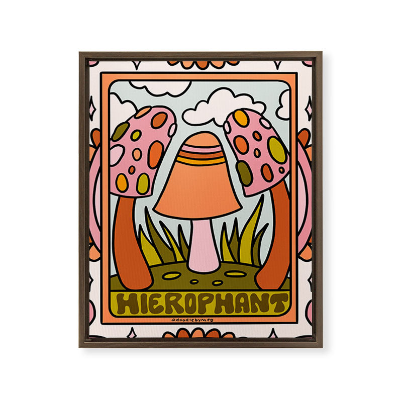 5. The Hierophant Mushroom Framed Canvas Print
