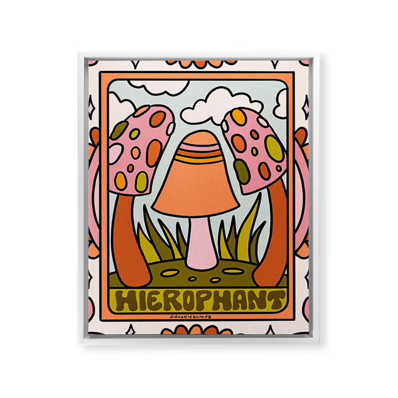 5. The Hierophant Mushroom Framed Canvas Print
