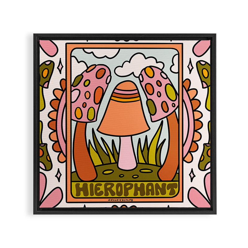 5. The Hierophant Mushroom Framed Canvas Print