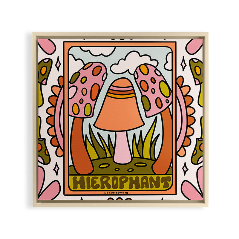 5. The Hierophant Mushroom Framed Canvas Print