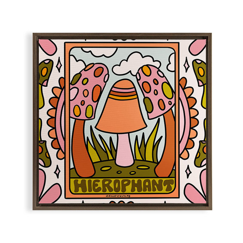 5. The Hierophant Mushroom Framed Canvas Print