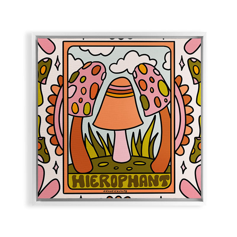 5. The Hierophant Mushroom Framed Canvas Print