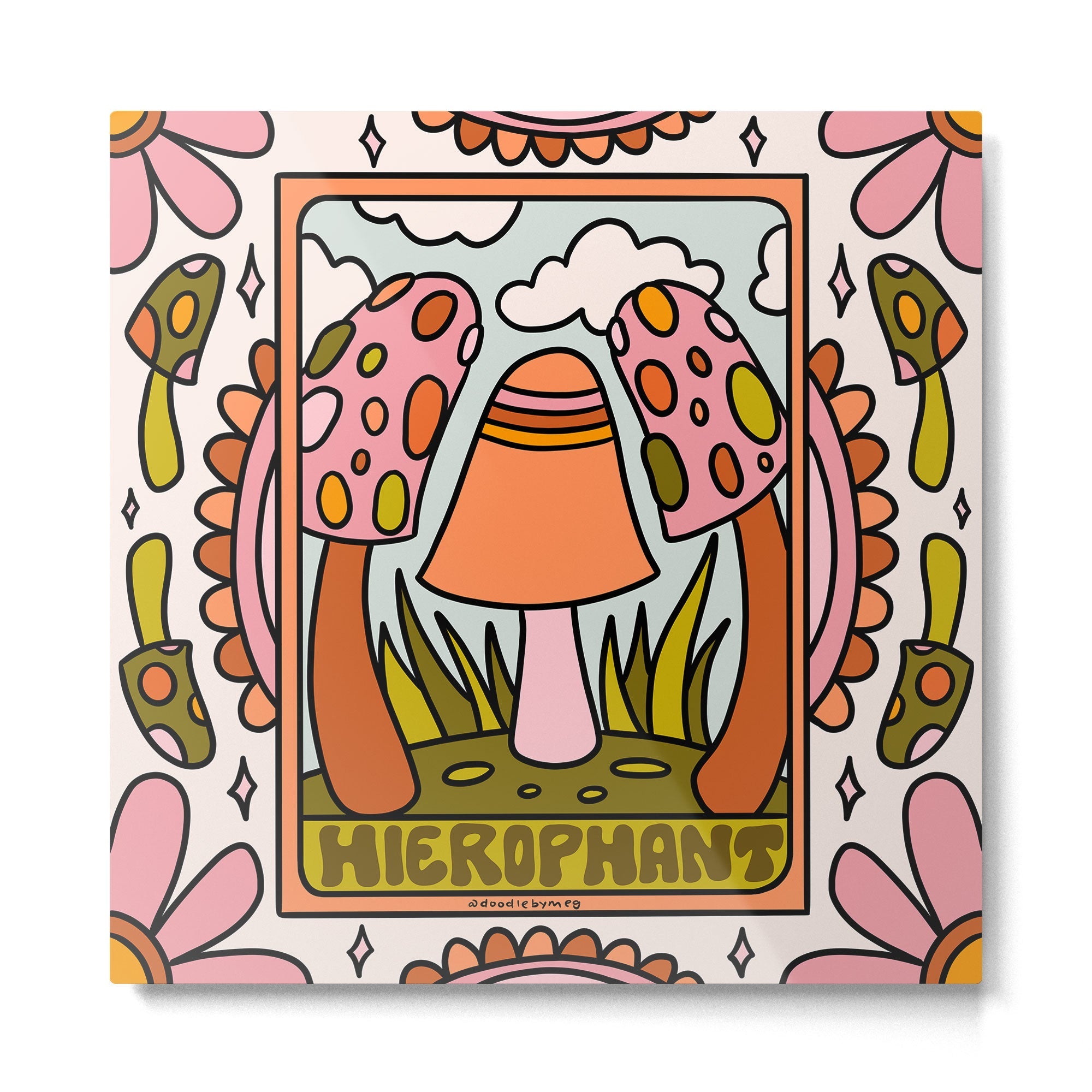 5. The Hierophant Mushroom Metal Print