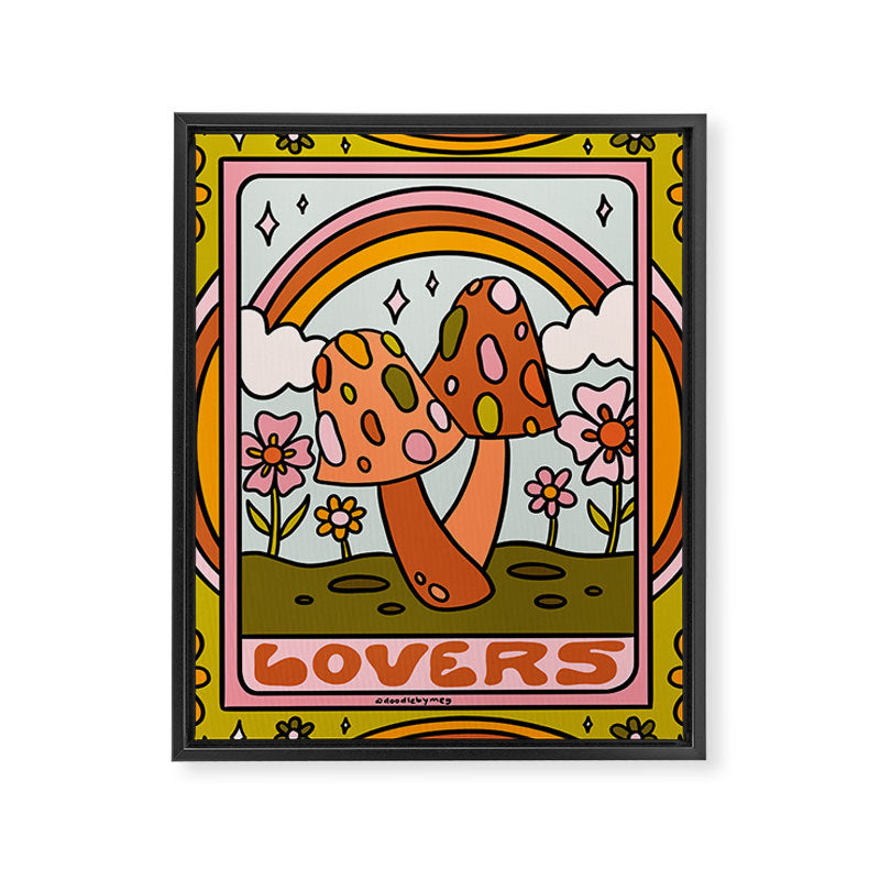 6. The Lovers Mushroom Framed Canvas Print