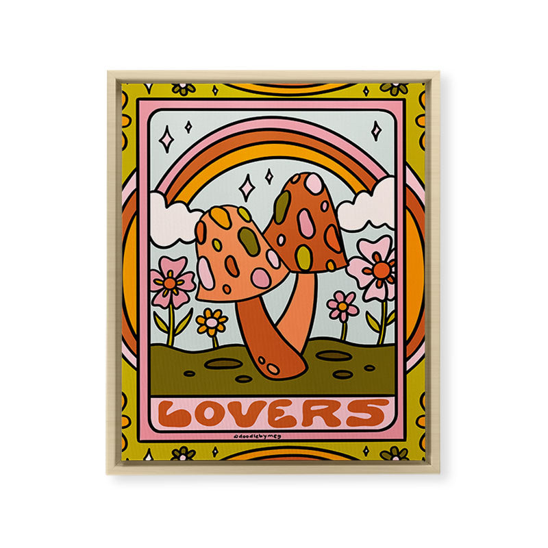 6. The Lovers Mushroom Framed Canvas Print