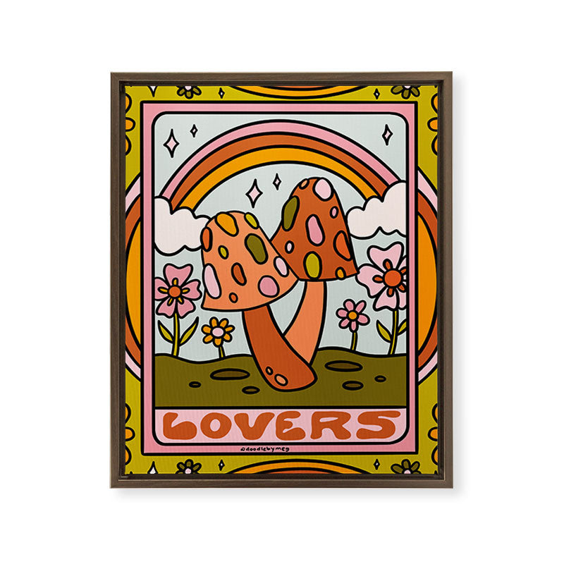 6. The Lovers Mushroom Framed Canvas Print