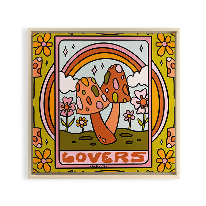 6. The Lovers Mushroom Framed Canvas Print