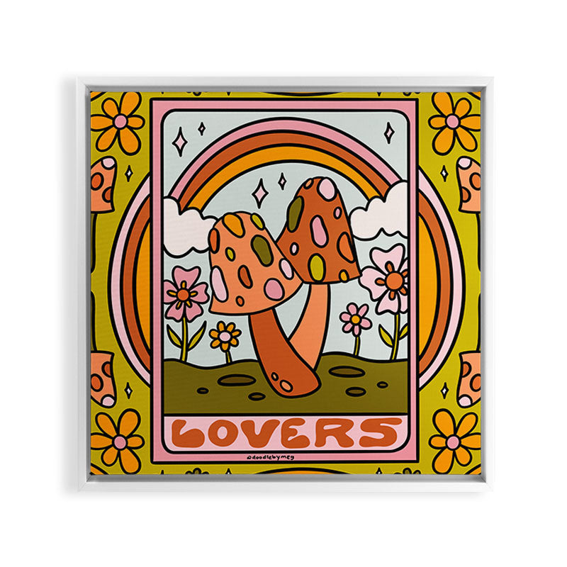 6. The Lovers Mushroom Framed Canvas Print