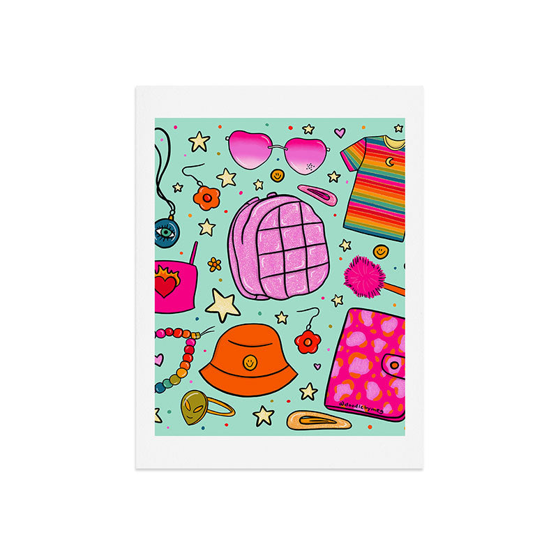 90's Things Print Art Print