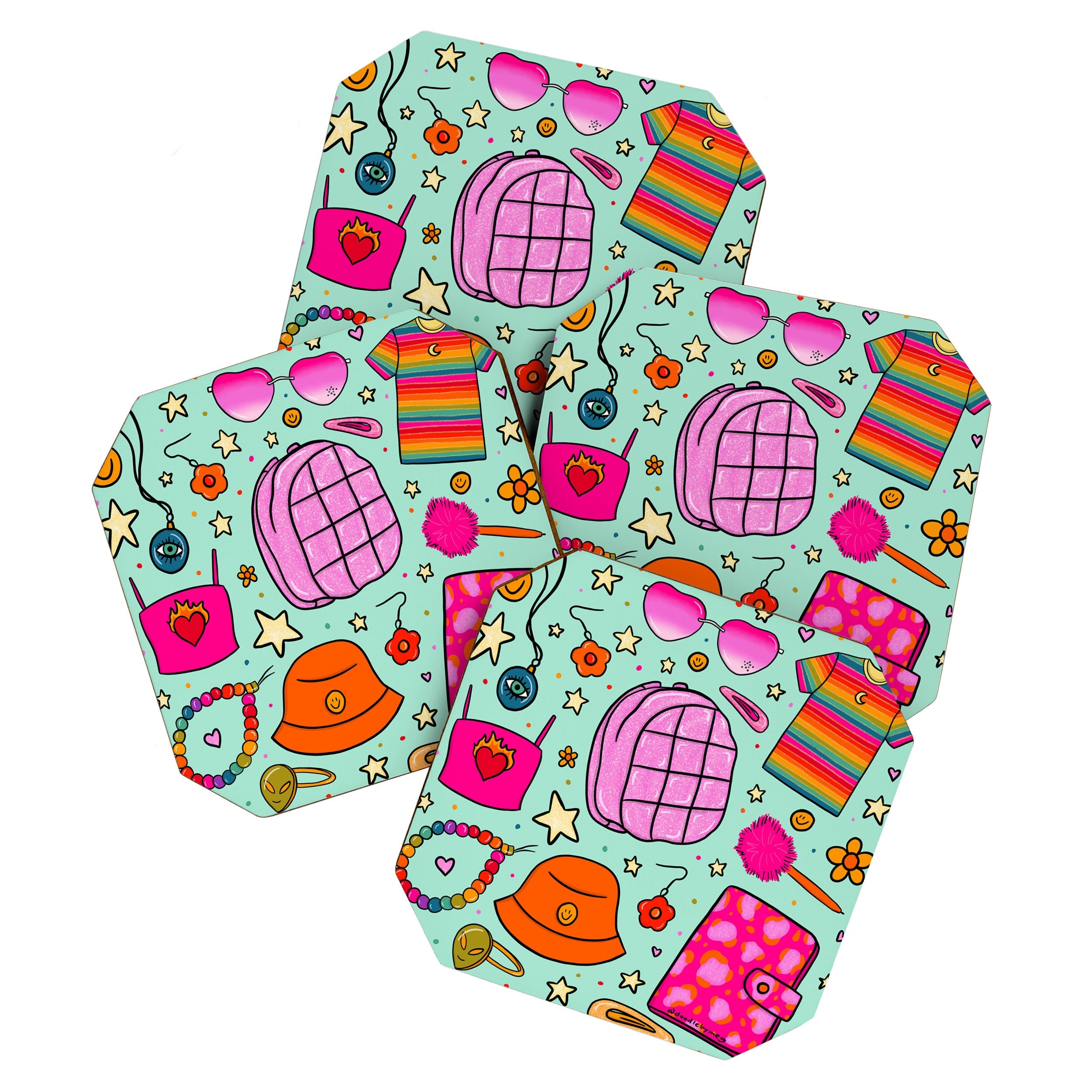 90's Things Print Coaster