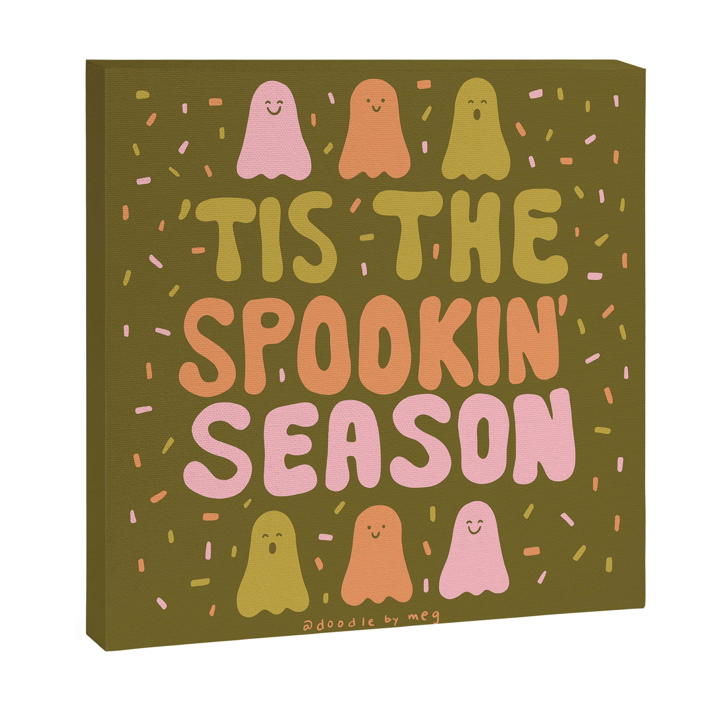 Tis the Spookin Season in Green Canvas Print