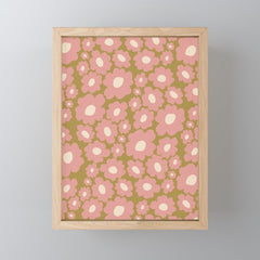 70������s Retro Floral  Mini Art Print