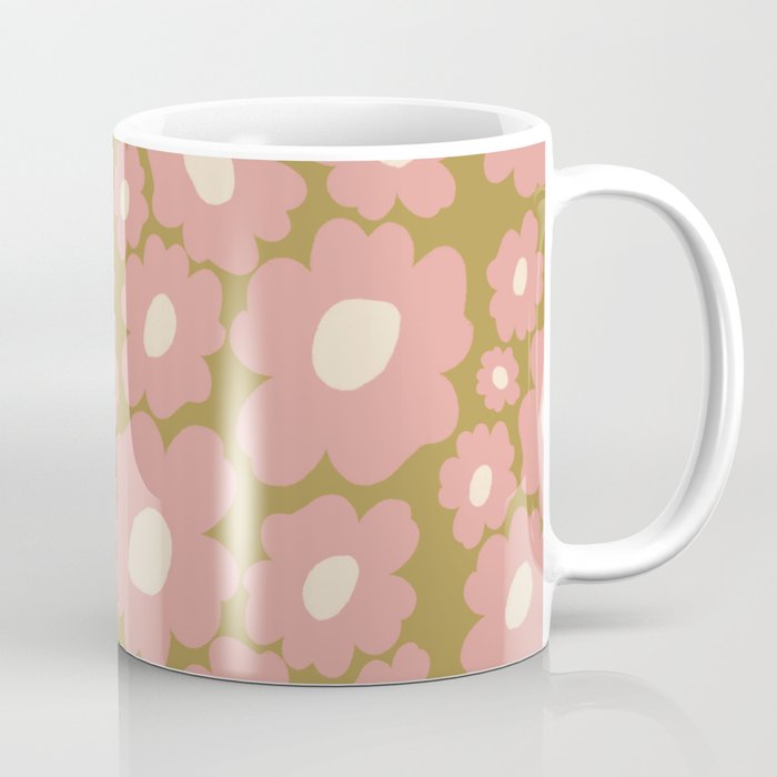 70������s Retro Floral  Coffee Mug