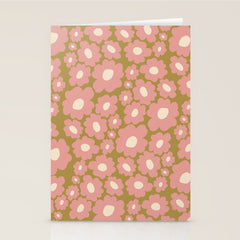 70������s Retro Floral  Stationery Card
