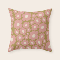 70������s Retro Floral  Throw Pillow
