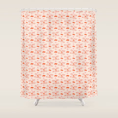 "All hat no cattle" in pink and orange retro western letters Shower Curtain