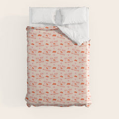 "All hat no cattle" in pink and orange retro western letters Duvet Cover
